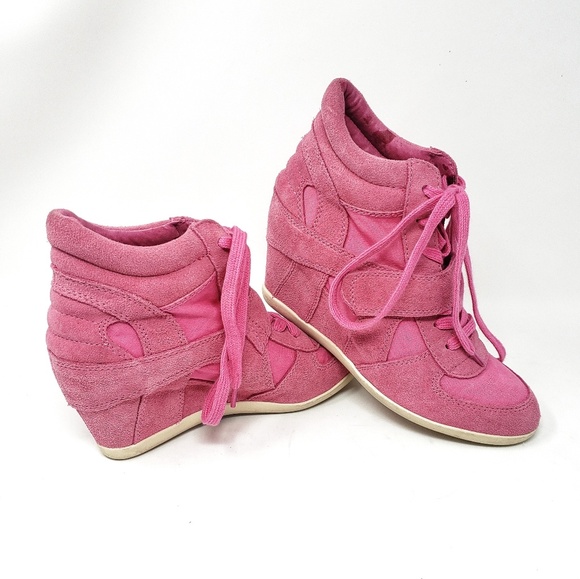 Ash Shoes - Ash | Bowie Pink Suede Wedge Lace Sneakers Size 39